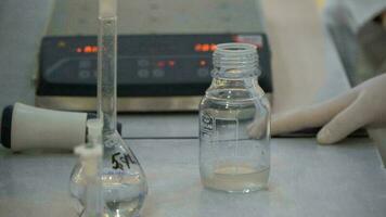 Laboratory glassware and equipment for scientific research and development in clinical laboratory photo