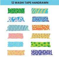 Washi tape design Cute washi paper anchor collection vector for Scrapbook element, ector scrapbook elements strip ripped