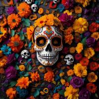 día de el muerto, dia Delaware los muertos, mexicano día festivo. generativo ai foto