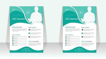 Modern abstract healthcare flyer design A4 vector template for print.