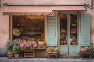 Pastelería frente vista, creado con generativo ai foto