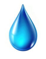 Blue water drop icon on white background, created with photo