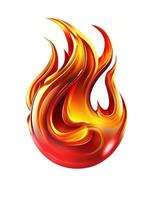 Fire symbol on white background, created with photo