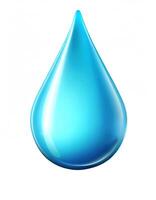 Blue water drop icon on white background, created with photo