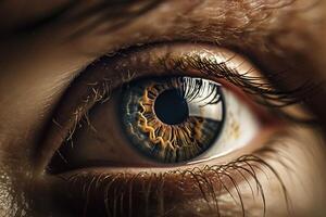Closeup of the human eye, created with photo
