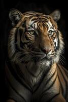 Tigre cabeza retrato, creado con generativo ai foto