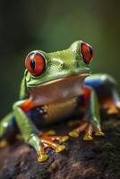 Red Eyed Tree Frog Agalychnis callidryas, created with photo