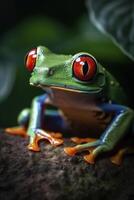 Red Eyed Tree Frog Agalychnis callidryas, created with photo