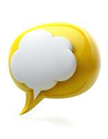 3D speech bubble icon, created with photo