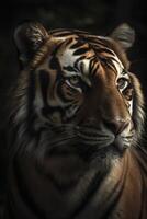 Tigre cabeza retrato, creado con generativo ai foto