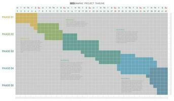 cronograma infografía modelo para negocio moderno 6 6 semana cronograma diagrama calendario con infografía vector presentación