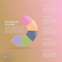 Infographic template for business 5 Steps modern Circle Timeline diagram presentation vector infographic.