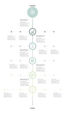 business information display Timeline infographic icons designed for vertical infographic templates.