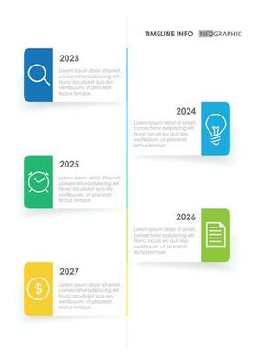 timeline template infographic presentation style display. 5 step infographics timeline.