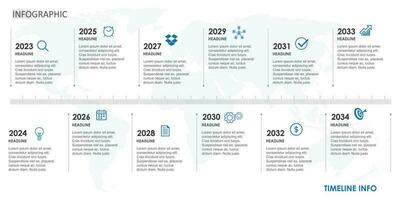 línea de tiempo, infografía modelo para negocio. 12 meses moderno cronograma diagrama calendario con presentación vector infografía.