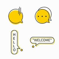 chat bubble icon yellow color in line style vector