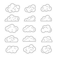 clima icono, nubes vector manojo, cielo nubes clipart, negro y blanco nubes eps, dibujos animados nubes manojo, línea Arte caramelo nubes gráficos vector, contorno lluvia nubes vector silueta