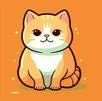 gato linda chibi kawai gracioso vector ilustración eps 10