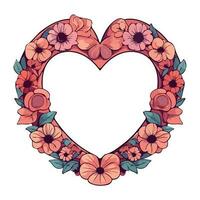 Flower heart decoration floral love vector illustration eps10