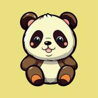 Cute panda drawing kawaii Funny Vector Illustration eps 10