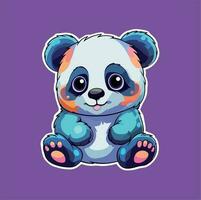 linda panda dibujo kawaii gracioso vector ilustración eps 10