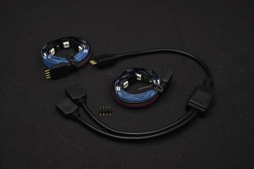 LED strip into the computer. PTC lighting. LEDs. photo