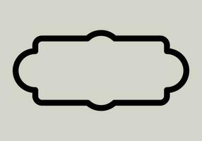Abstract Black Simple Line Rectangular Frame Doodle Outline Element Vector Design Style Sketch Isolated Illustration For Wedding And Banner