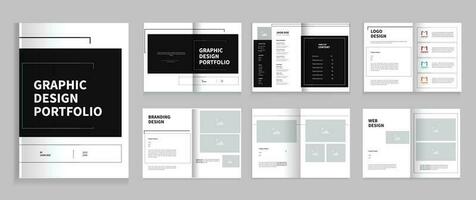 Graphic Design Portfolio Template, A4 Graphic Designer Portfolio vector