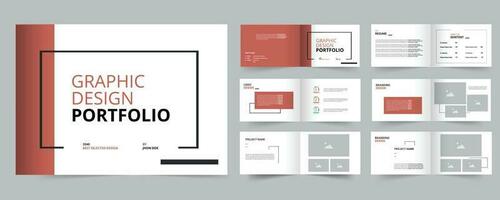 Graphic design portfolio template, A5 Graphic Designer Portfolio vector