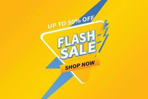 Free vector flash sale yellow banner with flash