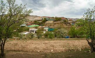 panorama de el auténtico daguestán montaña pueblo de salta Rusia foto