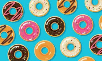 donuts sweet dessert background vector illustration