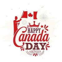 Happy Canada Day, Canada Day lettering, typography greetings card design vector