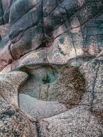 Landscape with unique mountain formation. Fancy stone filled with water. photo