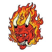 Illustration of Devil and Flame Mascot vector