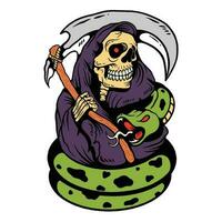 Illustration of Reaper with Serpent vector