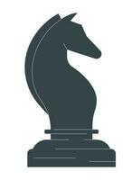 Knight chess piece flat line color isolated vector object. Playing chess game strategy. Editable clip art image on white background. Simple outline cartoon spot illustration for web design