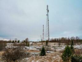 Cell towers in the tundra. photo