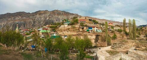 Panorama of the authentic Dagestani mountain village of Salta. photo