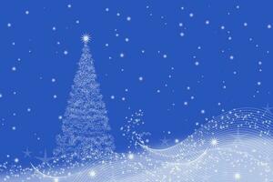 Christmas background with Christmas tree and on a blue background. photo