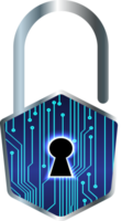 Modern Technology Padlock Cybersecurity Crop-out png