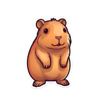 fofa desenho animado capivara adesivo clipart ai gerado png