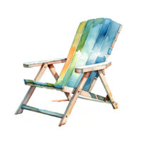 Strand Schwimmbad Stuhl Aquarell Clip Art ai generiert png