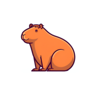 Cute Cartoon Capybara Sticker Clipart png