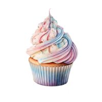 Cupcake Pastel Rainbow Watercolor Clipart png