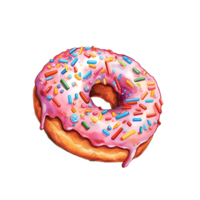 Donut avec arrose aquarelle clipart ai généré png