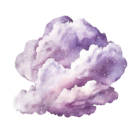 violet nuage aquarelle clipart ai généré png