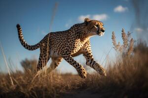 Portrait leopard on the forest ai generate photo