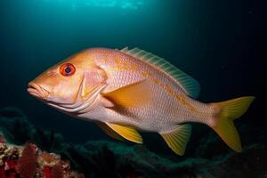Portrait fish in the ocean ai generate photo