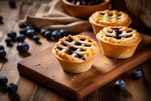 Delicious berry pie on the table ai generate photo